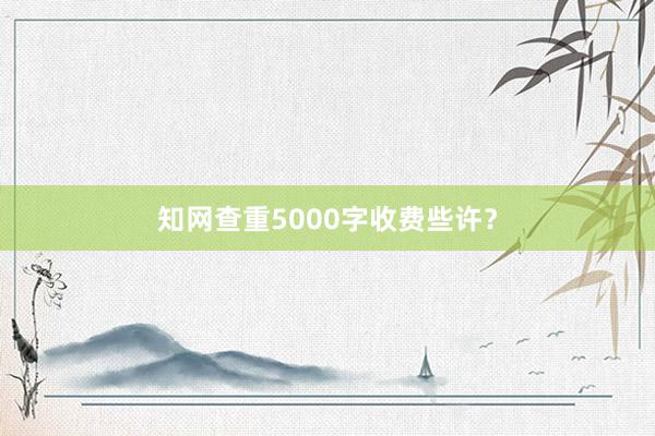 知网查重5000字收费些许？